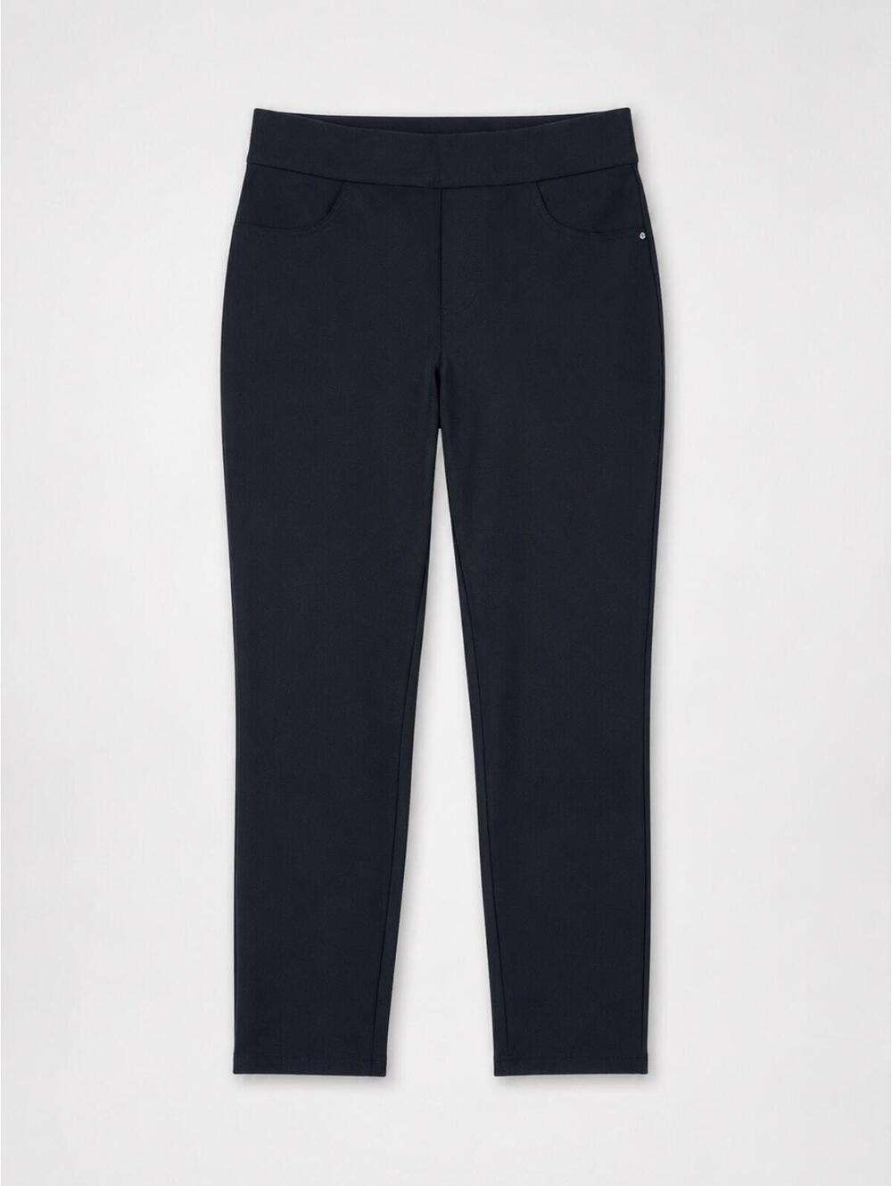 Spanx Jeggings Black Denim High Rise Stretch Pockets Ankle Length Pull-On Size L